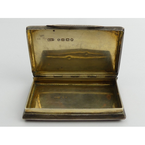 171 - Victorian silver hinged snuff box, Hilliard & Thomason, Birm. 1883, 45 grams, 63mm x 40mm x 11mm.