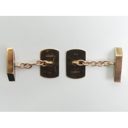 105 - A pair of 9ct gold cufflinks, London 1958, 3.7 grams, 15.9mm.