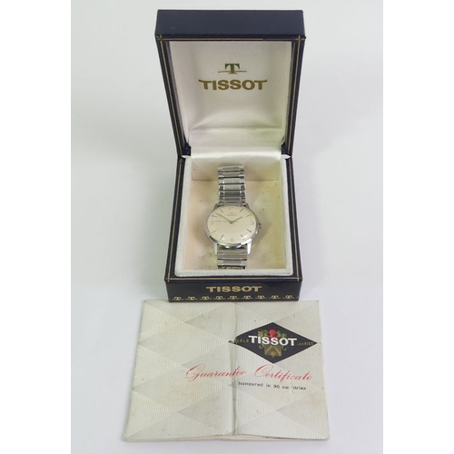 149 - Gents Tissot manual wind stainless steel watch with box and paperwork, 35mm inc. button.
Condition R... 