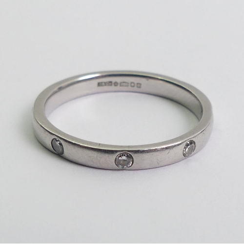 54 - Platinum full eternity diamond ring, 3.6 grams, 2.45mm, size N.