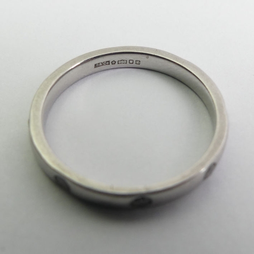 54 - Platinum full eternity diamond ring, 3.6 grams, 2.45mm, size N.