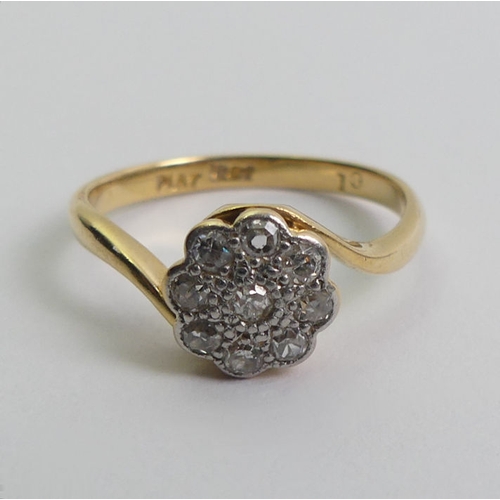 73 - 18ct gold diamond ring, 2.5 grams, 8mm, size L.