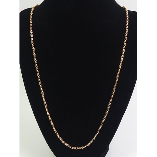 93 - 9ct gold belcher link chain necklace with 9c tag, 10.4 grams, 2.9mm, 61cm.