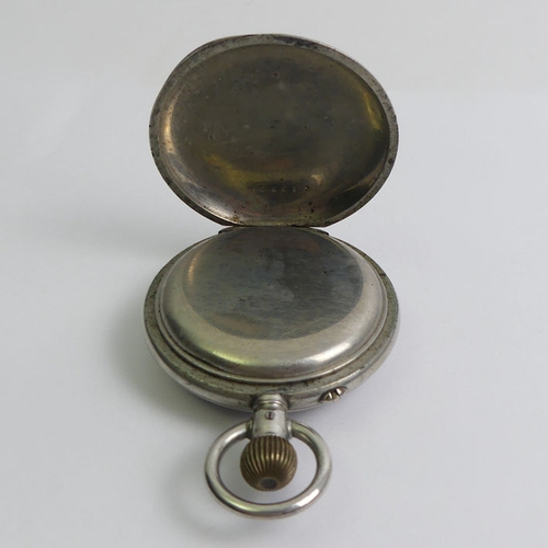 158 - Gents open face button wind pocket watch, T.R. Russel, 70mm x 48mm.
Condition Report: In working ord... 