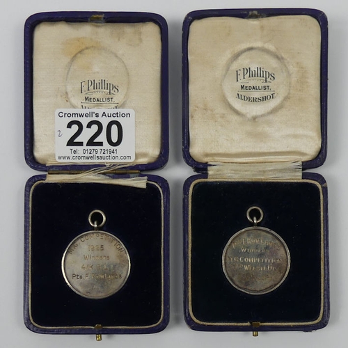 220 - Two silver medals, one for The King's Light Infantry, the other The 53rd (Welsh) Division, both 31mm... 