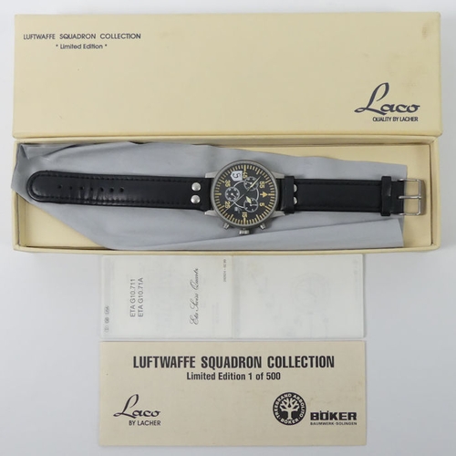 242 - A limited edition Luftwaffe Squadron collection watch, Laco by Lacher No 205 of 500.