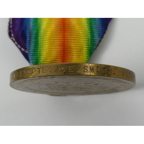 263 - A great war medal to 27892 P.T.E A.E Smith Middx regiment and a Faithful Service Special Constabular... 