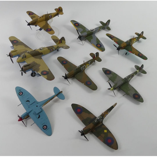 339 - Eight unboxed diecast warplanes.