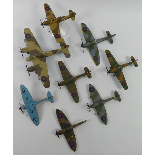 339 - Eight unboxed diecast warplanes.