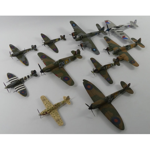 340 - Ten unboxed diecast warplanes.