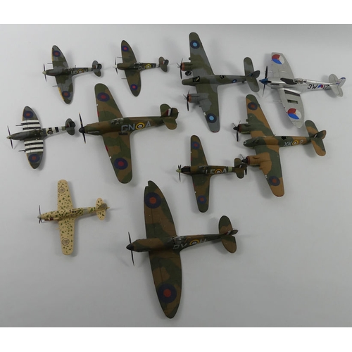 340 - Ten unboxed diecast warplanes.