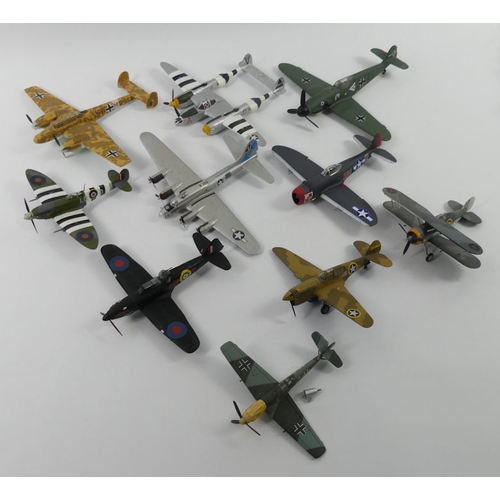 348 - Ten unboxed diecast war planes.