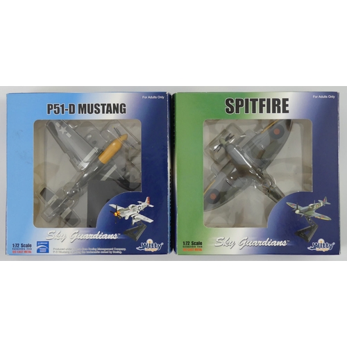 349 - Five boxed diecast war planes Oxford Aviation Fiester F1, Oxford Aviation Hawker Hurricane Mk1, Corg... 