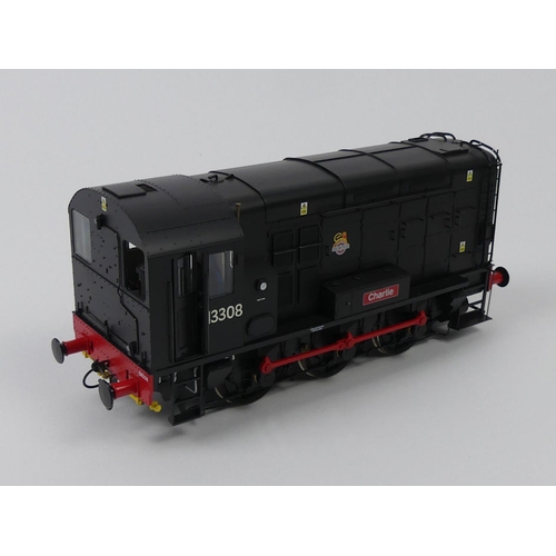 360 - A boxed Dapol 0 gauge class 08 diesel electric locomotive 1:43.5 scale model 13308 Charlie BR Block,... 