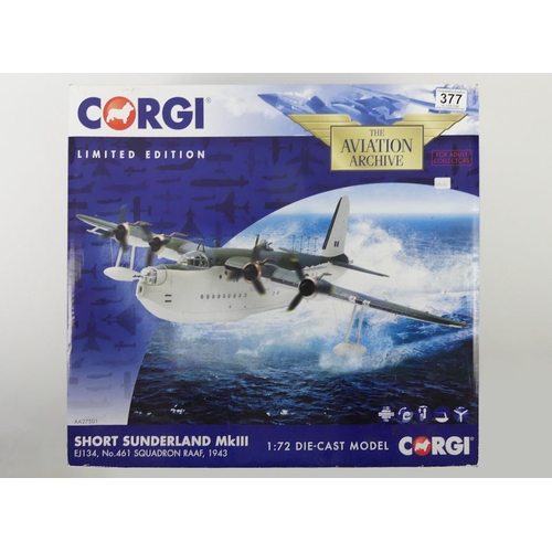 377 - Boxed Corgi Limited Edition Aviation Archive collection AA27501 Short Sunderland MKIII EF 134, No461... 