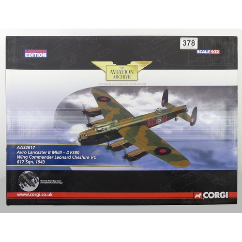 378 - Boxed Corgi Limited Edition Aviation Archive collection AA32617, Avro Lancaster B MKIII - DV380, 1:7... 