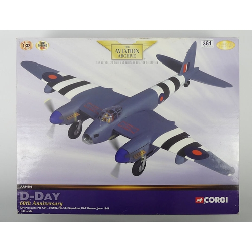 381 - A boxed Corgi AA34602 D Day 60th Anniversary DH Mosquito PR XVI - NS504 1:32 scale.