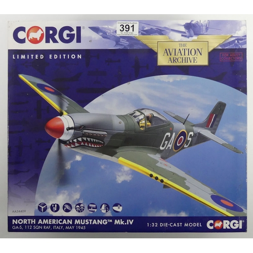 391 - A boxed Corgi diecast Aviation Archive Limited Edition AA34409 North American Mustang TM MKIV, 1:32 ... 