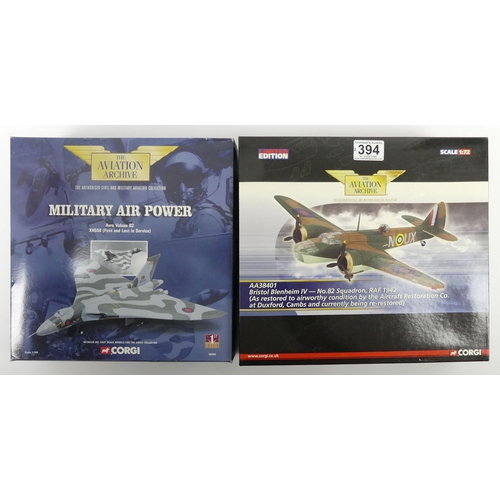 394 - Two boxed Corgi diecast Aviation Archive 48303 Avro Vulcan B2 XH558 scale 1:44 and AA38401 Bristol B... 