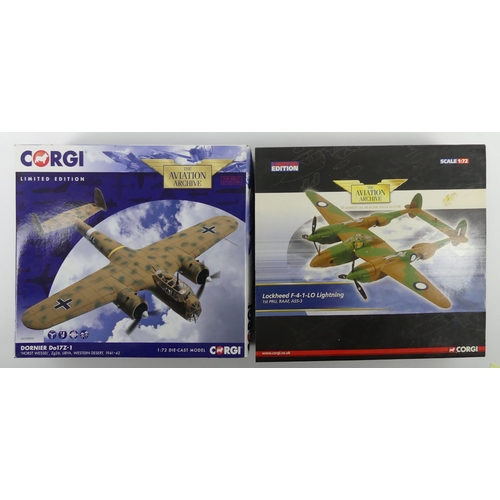 397 - Two boxed Corgi diecast Aviation Archive war planes, AA38805 Dornier DO172 1 