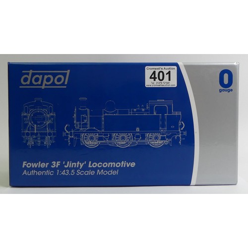 401 - 0 gauge Dapol, Jinty 3F 0-6-0 47673 BR late crest, Fowler Locomotive 1:43.5 scale, boxed.