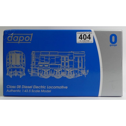 404 - 0 gauge Dapol 7D -008-004U class 08 BR black early un-numbered diesel electric locomotive, 1:43.5 sc... 