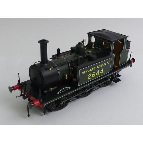 406 - 0 gauge Dapol A1X Terrier SR Lined Green 2644 Tank Locomotive, 1:43.5 scale model, boxed.