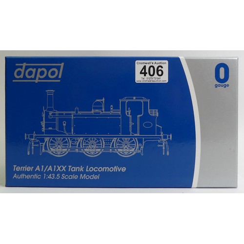 406 - 0 gauge Dapol A1X Terrier SR Lined Green 2644 Tank Locomotive, 1:43.5 scale model, boxed.