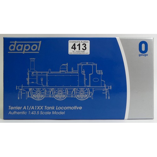 413 - 0 gauge Dapol 7S-010-001 Terrier A1X 32655 BR Black early crest scale 1:43.5 model locomotive boxed.