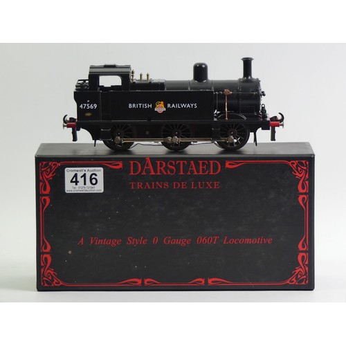 416 - Darstaed Trains de Luxe Vintage Style 0 gauge 060T locomotive BR Black un-lined early No 47569, boxe... 