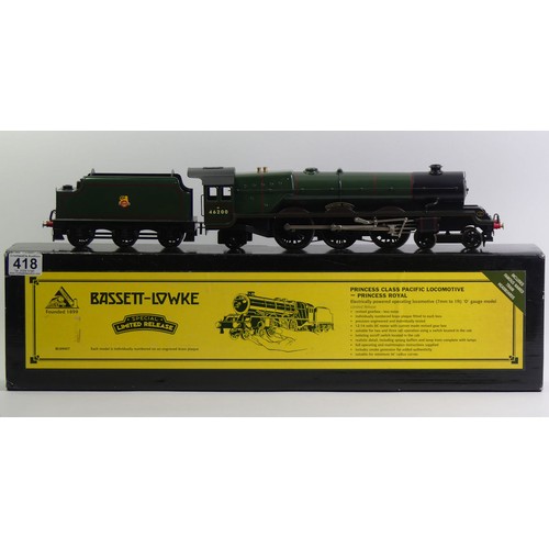 418 - 0 gauge Bassett-Lowke Princess Class Pacific locomotive Princess Royal, limited release, boxed.