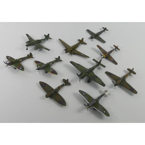 341 - Ten unboxed diecast warplanes.