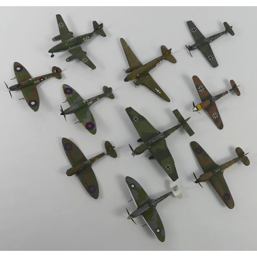 341 - Ten unboxed diecast warplanes.