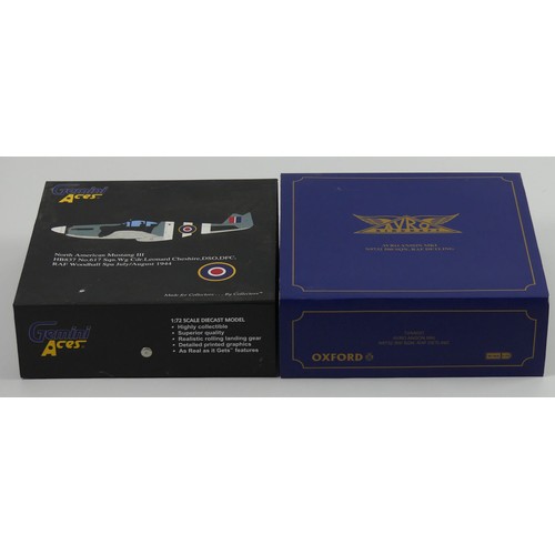 428 - Boxed Oxford Diecast war plane Avro Anson Mk 1, together with a Gemini Aces boxed North American Mus... 