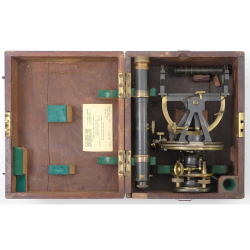 314 - A boxed theodolite by T&S in a fitted mahogany box, 25cm.