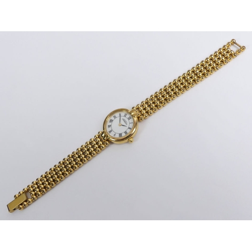 144 - Michel Herbelin gold tone ladies quartz watch, 24mm wide inc. button.
Condition report: In working o... 