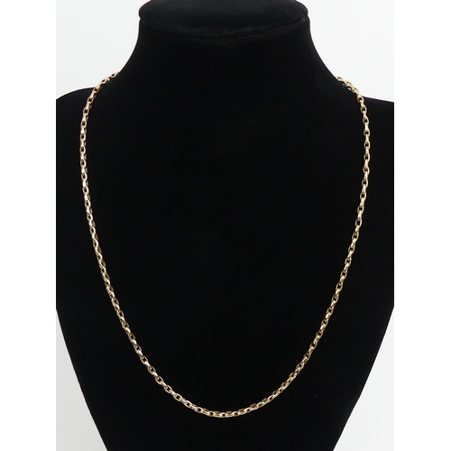 74 - 9ct rose gold oval belcher link chain necklace, 7.5 grams, 47cm, 2.5mm.