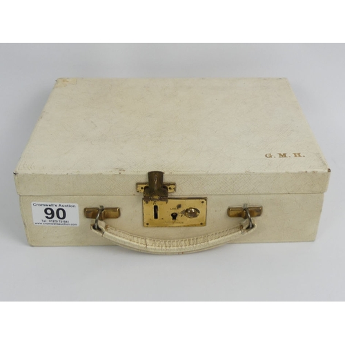 90 - A box of mixed costume jewellery including silver items, a cameo brooch and enamelled items.