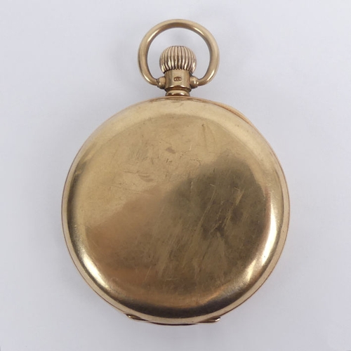 125 - 9ct gold full Hunter pocket watch, Birm. 1915, 86.9 grams gross, 66mm x 48mm.