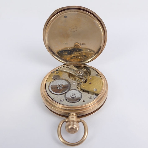 125 - 9ct gold full Hunter pocket watch, Birm. 1915, 86.9 grams gross, 66mm x 48mm.