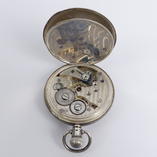 127 - George V silver half Hunter pocket watch, Birm. 1929, 50mm x 69mm.