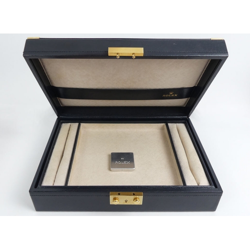 140 - Rolex watch jewellery box complete with outer box and key, 30cm x 22cm x 9cm.