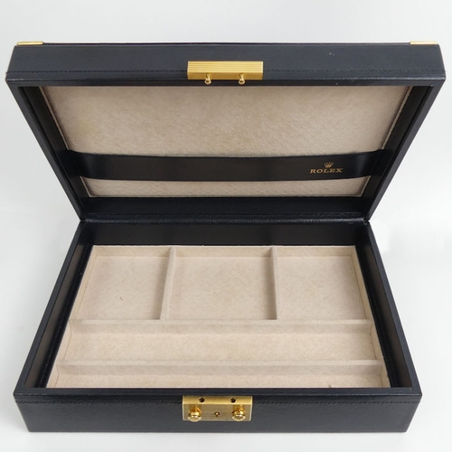 140 - Rolex watch jewellery box complete with outer box and key, 30cm x 22cm x 9cm.