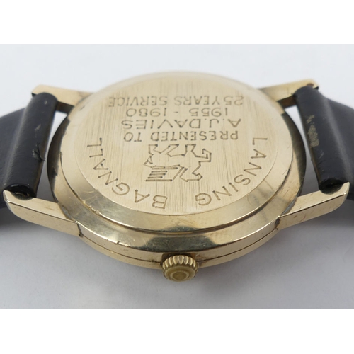 149C - Omega 9ct gold automatic date adjust watch in the original box, 35.5mm.
Condition Report: In working... 