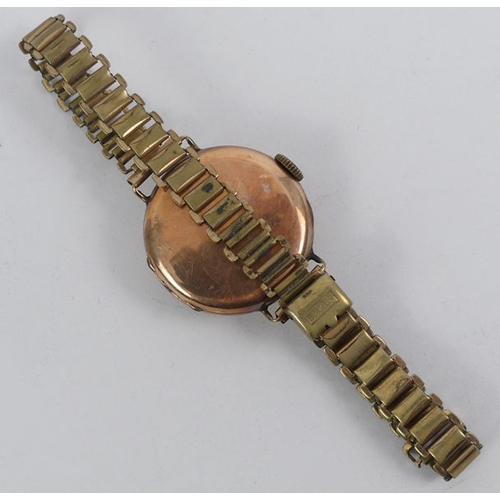 149D - 9ct rose gold 'Red 12' manual wind watch, 27.8mm.
Condition Report: In working order.