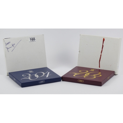 160 - Royal Mint UK executive Golden Jubilee coin proof set with C.O.A. along with 2004 set.