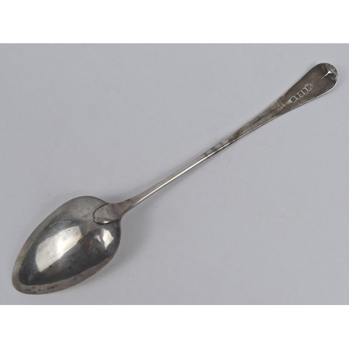 172 - Georgian silver serving spoon, William Ely and Fearn, London 1800, 105 grams, 30cm.