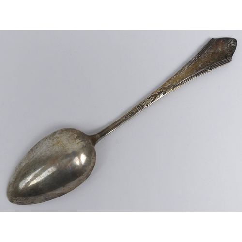 173 - A set of six .875 standard standard silver table spoons, 405 grams.