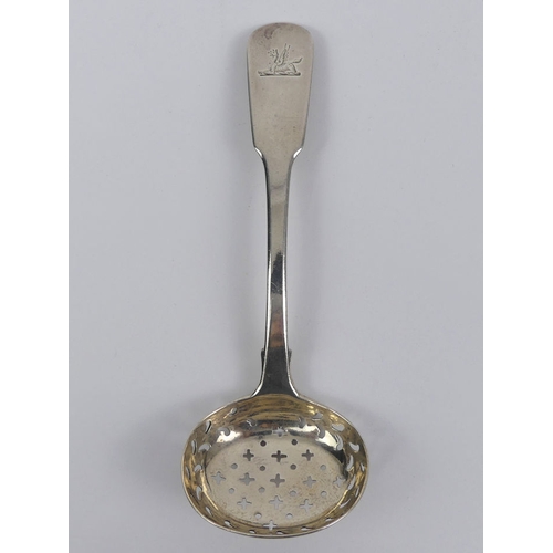 180 - George IV silver sauce ladle, Exeter 1829 and a set of six cased silver teaspoons, Sheffield 1948. 1... 