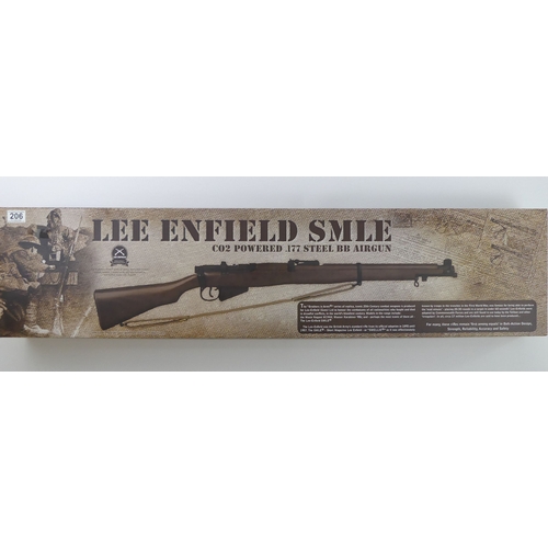 206 - Lee Enfield SMLE CO2 powered .177 steel BB airgun, boxed with instructions, 113cm.
No licence is req... 